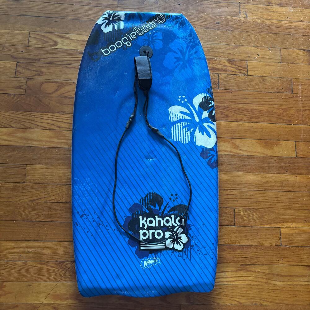Vintage Wham-O Kahala Pro Blue Floral & Yellow Back Adult Bodyboard
